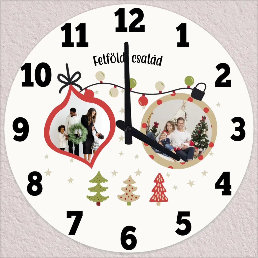 Családi falióra Karácsonyra fotóval
