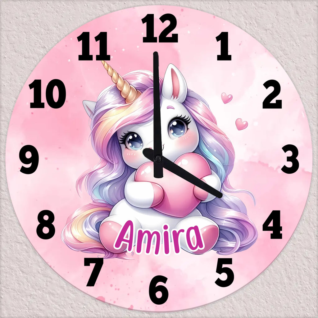 Unikornis mintás falióra saját névvel