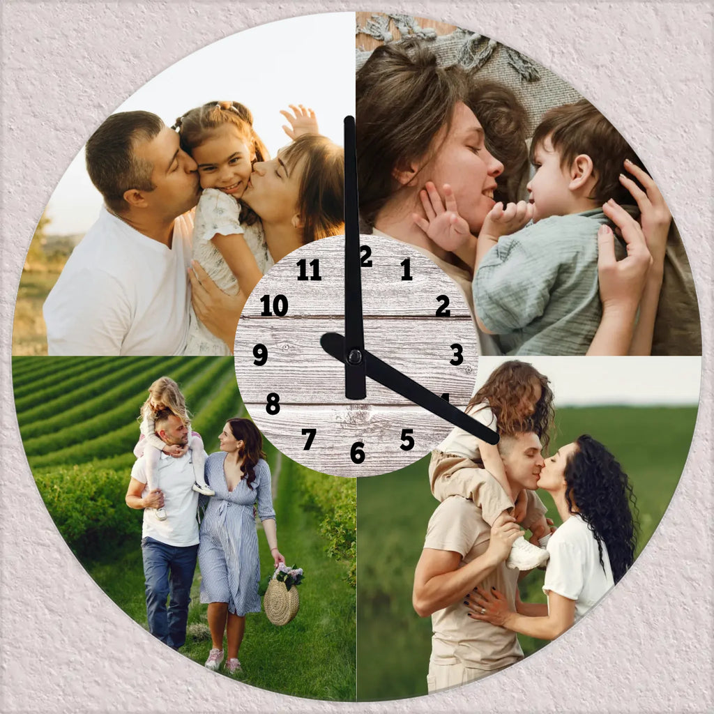 Egyedi fényképes montázs falióra 4 képpel