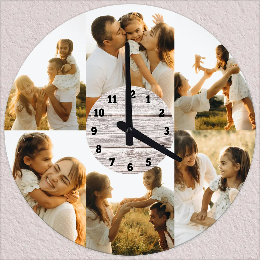 Egyedi fényképes montázs falióra 6 képpel