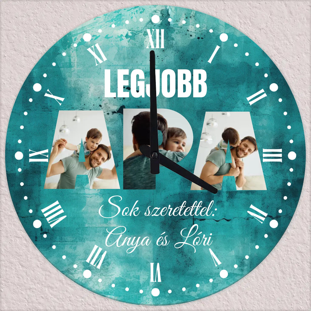 Apa szóképes egyedi fényképes falióra