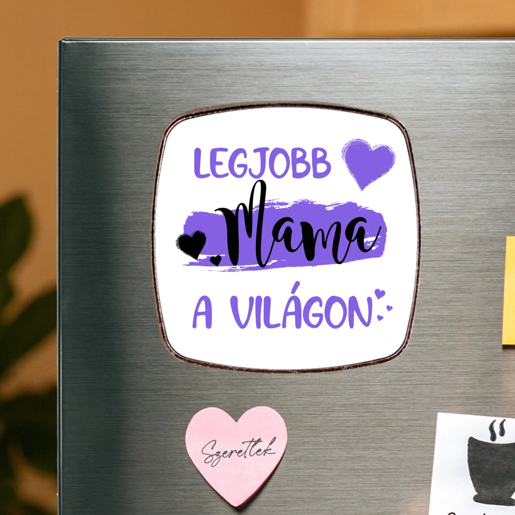 Egyedi fém hűtőmágnes mamának választható felirattal