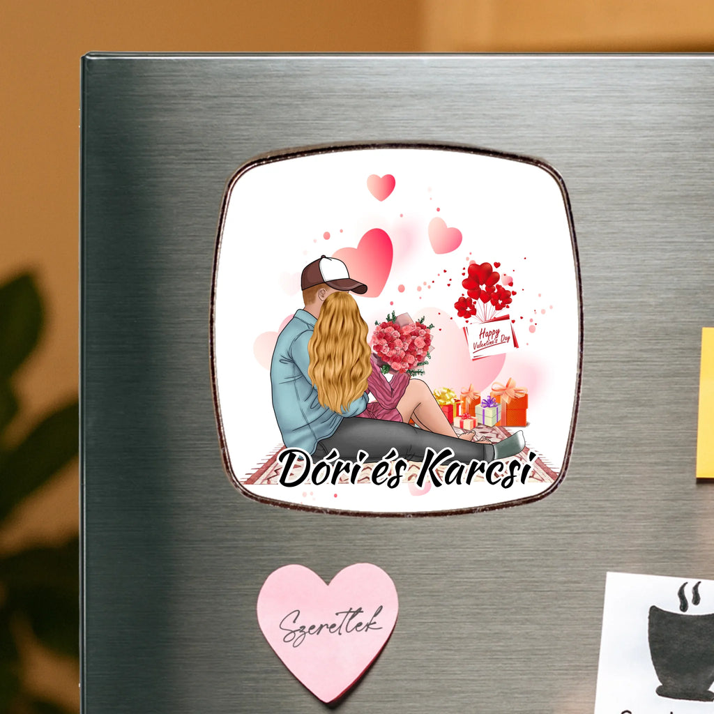 Egyedi fém hűtőmágnes Valentin napra