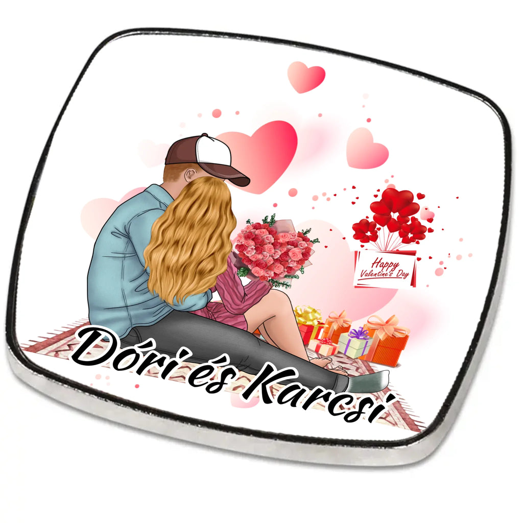 Egyedi fém hűtőmágnes Valentin napra