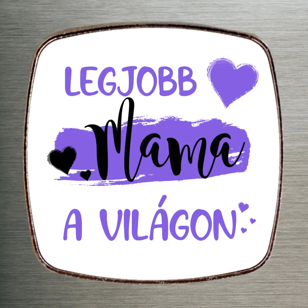 Egyedi fém hűtőmágnes mamának választható felirattal