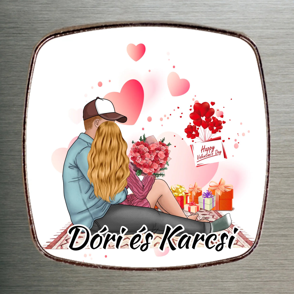 Egyedi fém hűtőmágnes Valentin napra