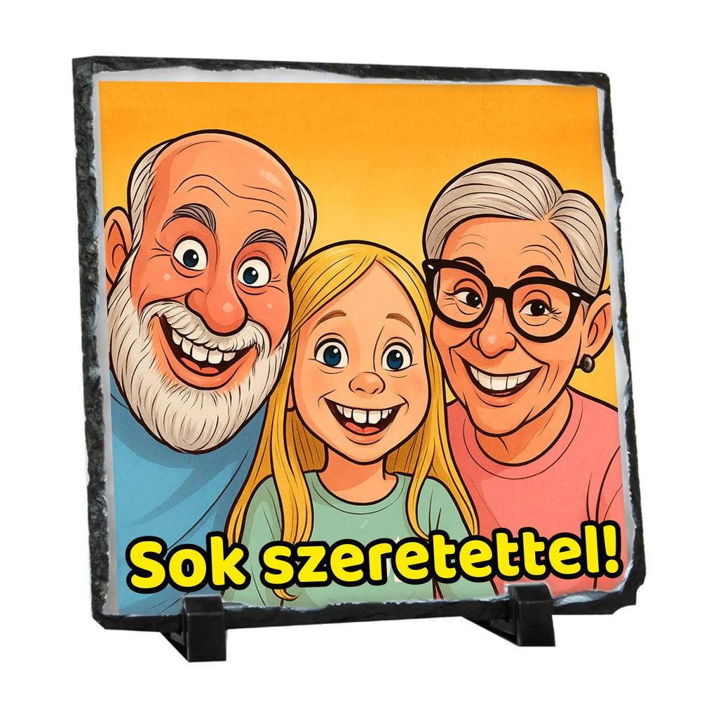 Fotókő karikatúrával