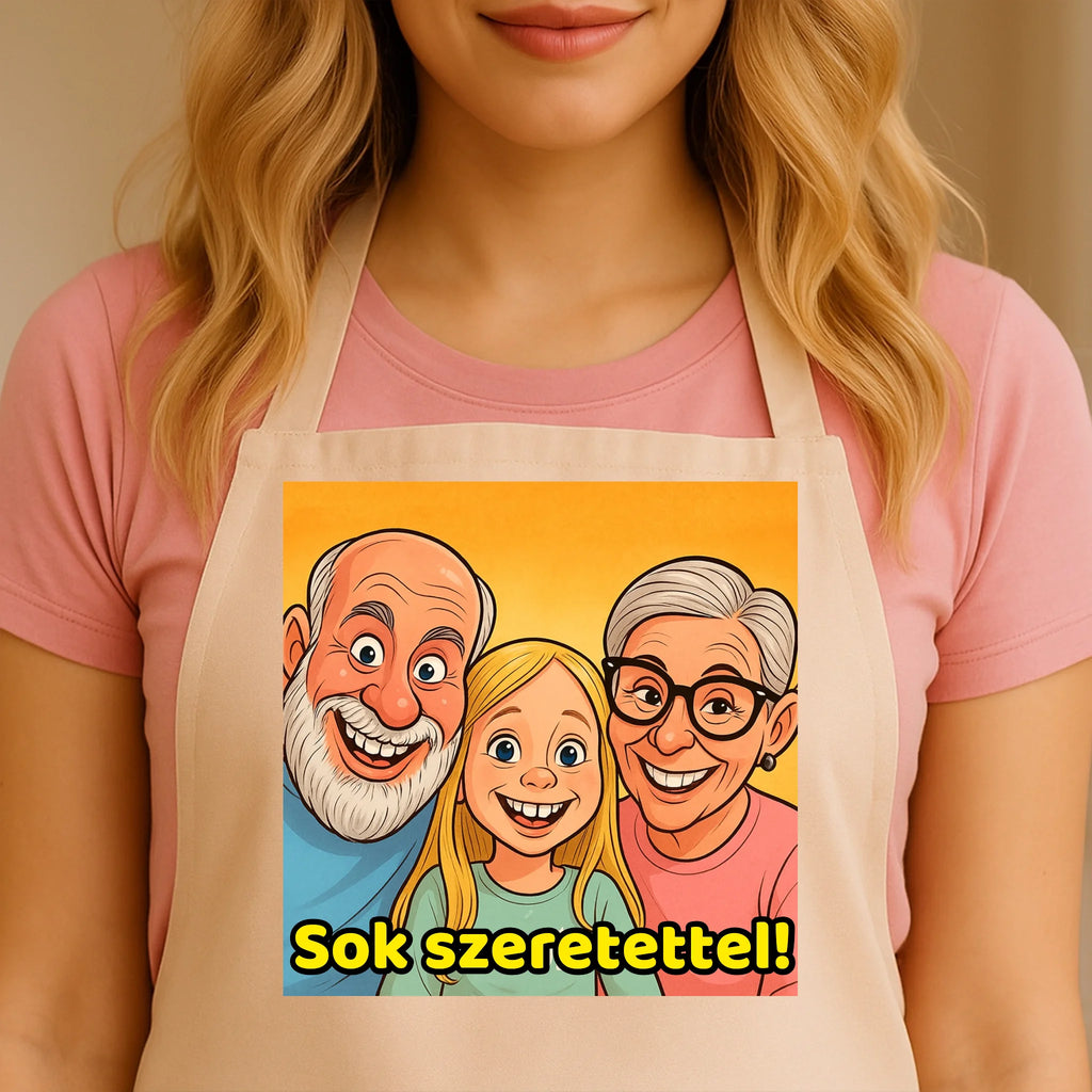 Egyedi bézs kötény - Ajándékverzum