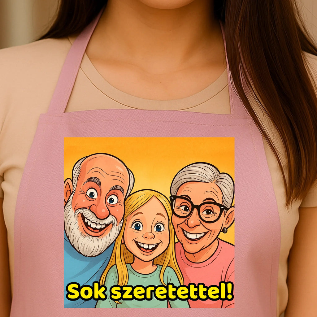 Egyedi rózsaszín kötény - Ajándékverzum