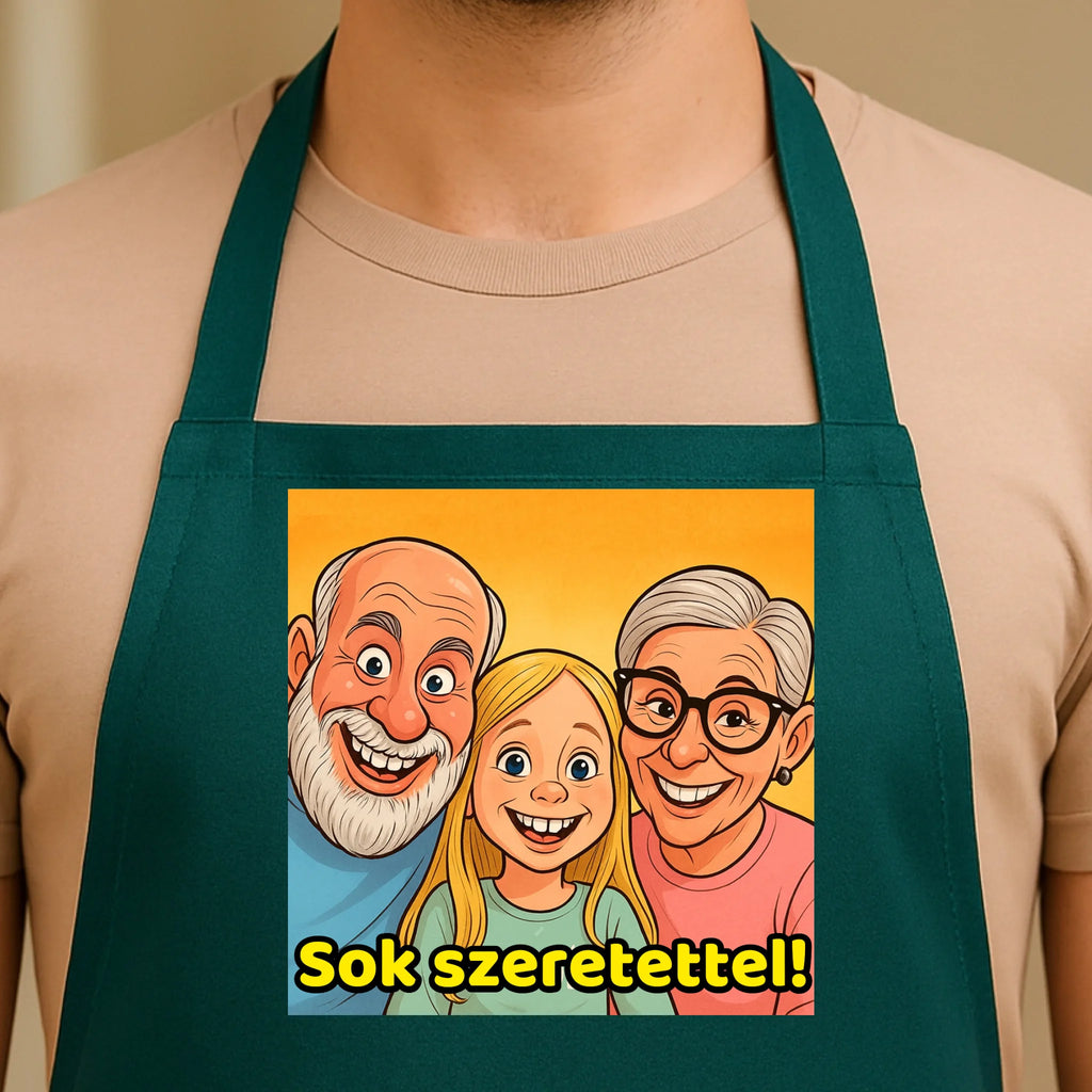 Egyedi zöld kötény - Ajándékverzum