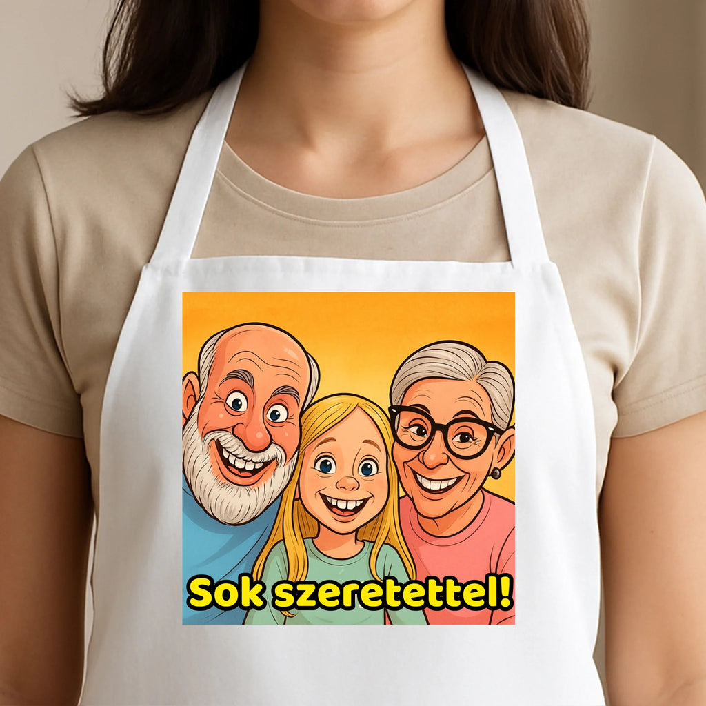 Egyedi fehér kötény - Ajándékverzum