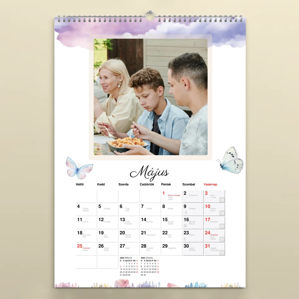 falinaptár fotóval