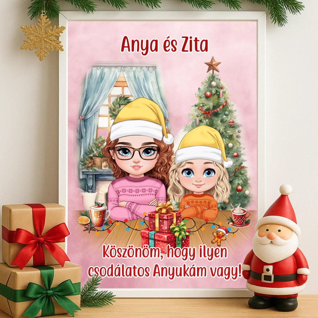 Egyedi fényképes karácsonyi falikép A3 méretben - Ajándékverzum