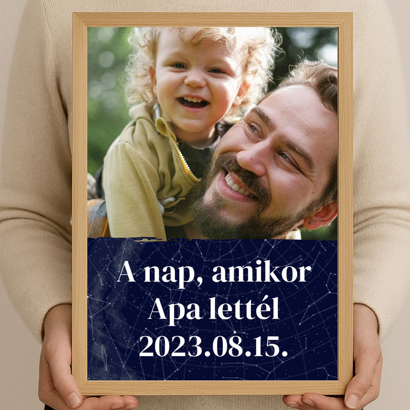 Egyedi fényképes csillagtérkép  falikép apának