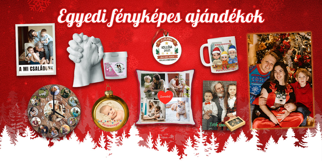 Egyedi karácsonyi ajándékok személyre szabva fotóval, névvel, saját felirattal